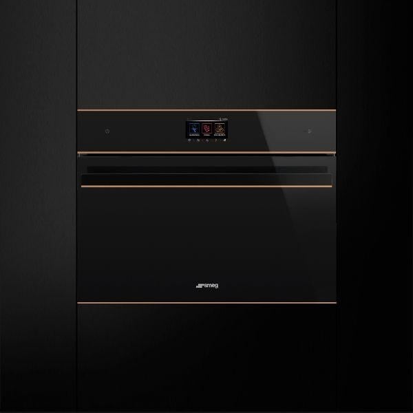 Modern black built-in microwave oven